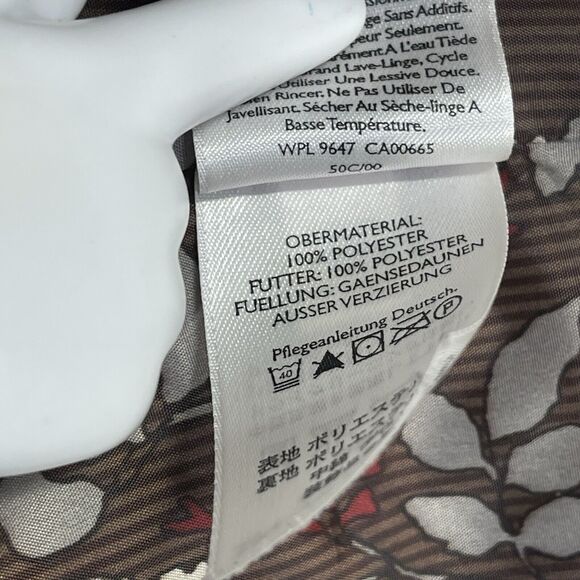 Eddie Bauer Jacket Womens Medium Brown Premium Goose Down Puffer Floral Full Zip - Picture 11 of 16